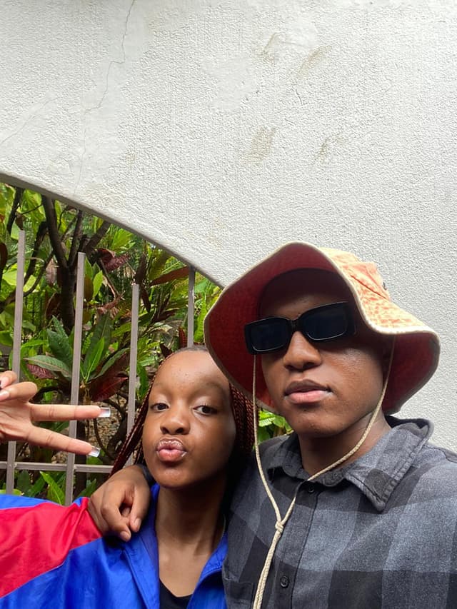 An image of Lesedi Molemi and his sister